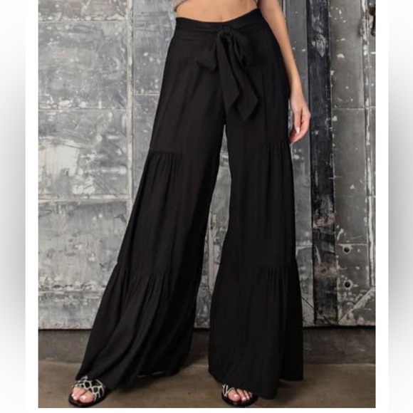 Fabulous Boho Extra Wide Leg Ribbon Pants - Picture 3 of 6